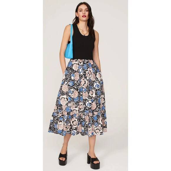 Tanya Taylor Devon Black Floral Dress